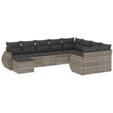  10-dijelni set vrtnih sofa poliratan s jastucima svijetlosivi | shoptok.hr