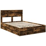  Krevetna konstrukcija s ladicama Dimljeni hrast 150 x 200 cm | shoptok.hr
