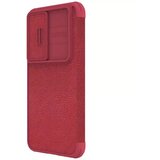 Nillkin Qin Leather Pro preklopna torbica z zaščito za kamero za Samsung Galaxy S23 – rdeča | Shoptok.si