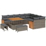  Sjedeća garnitura za vrt s jastukom 12 pcs Siva | shoptok.hr