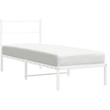  Metalni okvir za krevet s uzglavljem bijeli 80x200 cm | shoptok.hr