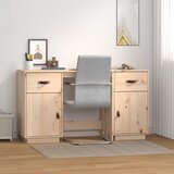 vidaXL Pisalna miza z omaricama 135x50x75 cm trdna borovina Cene