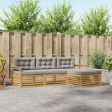  Set vanjskih sofa 4 kom. Bijela i svjetlosiva Poliester | shoptok.hr