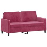vidaXL Kavč dvosed z blazinami vinsko rdeč 140 cm žamet, (20925128) | Shoptok.si
