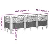  Cvetlično korito z zatiči svetlo sivo 123,5x43,5x43,5cm PP | Shoptok.si