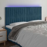  LED uzglavlje tamnoplavo 160x5x118/128 cm baršunasto | Eponuda.com