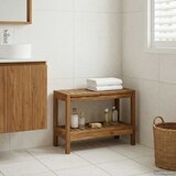  Bočni stol za kupaonicu s pohranom Prirodna 60 x 30 x 45 cm | shoptok.hr