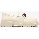 Resti Women's lacquered moccasins in cream color Adolos- Footwear | Shoptok.si