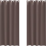  Zavjese sa zavjesama 2 pcs Tamno smeđa 245 x 140 cm Poliester | shoptok.hr