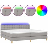  box spring s madracem LED svjetlosivi 200x200 cm tkanina | shoptok.hr