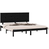  Okvir za krevet od masivne borovine crni 200 x 200 cm | shoptok.hr