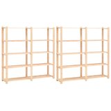  Stalci za pohranu 5 razina 2 kom 170x38x170 cm borovina 500 kg | shoptok.hr