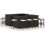 The Living Store Vrtna barska garnitura 16-delna z blazinami poli ratan rjava - Vrtna Barska Garnitura, (21476734) | Shoptok.si