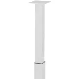 teleskopska pohištvena noga (š x do: 6 x 6 cm, nastavitev višine: 70 cm - 110 cm, nosilnost izdelka: 80 kg, jeklo, bela, oglate oblike)