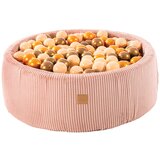 MeowBaby Okrogel bazen z žogicami Aesthetic bazen z žogicami 90x30 cm z 200 žogicami, velvet, roza: bež/zlata/platinasto zlata, (21289268) | Shoptok.si