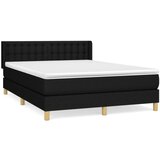 vidaXL Box spring posteljni z vzmetnico črn 140x190 cm blago, (20897199) | Shoptok.si