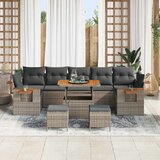  Sjedeća garnitura za vrt 10 pcs Siva 90 x 55 x 71 cm Poli ratan | shoptok.hr