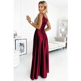 Numoco Elegant satin maxi dress with straps | Shoptok.si