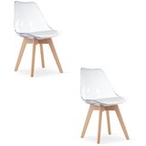 Brandless Stol MARK - prozoren / naravne noge x 2, (22030619) Cene