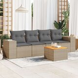  5-dijelni vrtni set sofa s jastucima bež od poliratana Cijene
