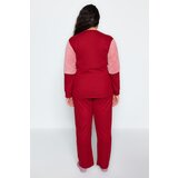 Trendyol Curve Burgundy Plush Detailed Knitted Pajamas Set | Shoptok.si