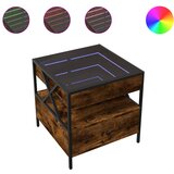 Maison Chic Klubska mizica - kavna mizica - Nizka mizica z neskončnimi LED dimljen hrast 50x50x51 cm, (21752229) | Shoptok.si