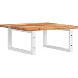  Zidna polica za Lavabo - Umivaonik od čelika i masivnog bagremovog drva - tamno smeđe i bijele boje 50 x 50 x 2 cm 1 Pravokutno | shoptok.hr