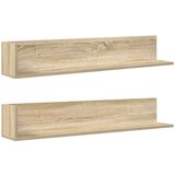 vidaXL Stenske police 2 kosa sonoma hrast 100x16,5x16,5 cm inž. les | Shoptok.si