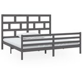 Furnova Posteljni okvir siv iz borovine 200x200 cm, (21938007) | Shoptok.si