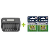 OXE Polnilec baterij AA za 6 kosov, z zaslonom in 8 kosov polnilnih baterij Varta 56706 R6 2100mAh NIMH basic | Shoptok.si