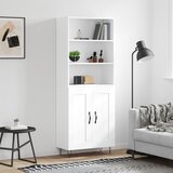  Visoka komoda bijela 69,5x34x180 cm konstruirano drvo Cijene