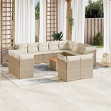  13-dijelni set vrtnih sofa s jastucima poliratan Bež | shoptok.hr