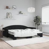 vidaXL Izvlečna dnevna postelja črna 90x200 cm žamet Cene