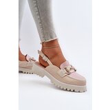 S. BARSKI Women's Flat Heeled Sandals with Beige Ornament D&A | ePonuda.com