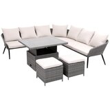 Molarem Home retro garnitura vrtnog namještaja - kutna garnitura + 2 taburea + stol sivi | shoptok.hr