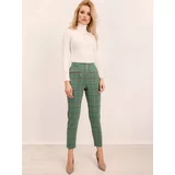 Fashionhunters BSL Zelené kostkované kalhoty