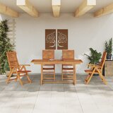  Vrtni set za objed 5 kom. Smeđa Čvrsto drvo akacije 170 x 80 x 75 cm | Shoptok.si