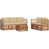  Set vanjskih sofa 6 kom. Prirodna i bež Čvrsto drvo akacije | Eponuda.ba