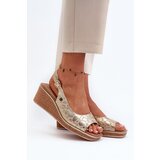 Kesi Sergio Leone women's sandals on a gold wedge | shoptok.hr