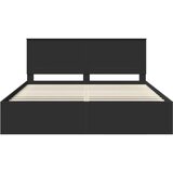  Konstrukcija postelje Črna 200 x 200 cm Masivno borovo les, (5000104013) | Shoptok.si