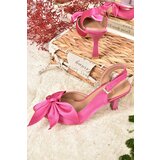 Fox Shoes Women's Fuchsia Satin Fabric Heeled Shoes | shoptok.hr