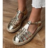 D/CEO Golden faux leather gladiator espadrille sandals Talejda | shoptok.hr