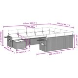  11-dijelni set vrtnih sofa od poliratana s jastucima sivi | shoptok.hr