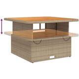  Vrtna garnitura - 4-dijelni vrtni blagovaonski set od poliratana s jastucima bež - Dužina stola 110 cm Sa naslonom za noge 4 | shoptok.hr