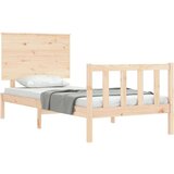  Posteljni okvir z vzglavjem 100x200 cm trden les | Shoptok.si