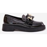 Boto Lacquered moccasins with bow and decorative brooch black Leandriel | shoptok.hr