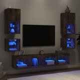 vidaXL 8-dijelni zidni TV elementi s LED svjetlima boja hrasta drveni | shoptok.hr