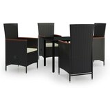  5-dijelni vrtni blagovaonski set s jastucima crni | shoptok.hr