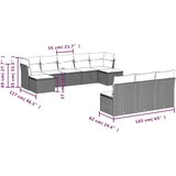 vidaXL 10-dijelni set vrtnih sofa s jastucima bež od poliratana | shoptok.hr
