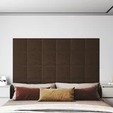 vidaXL Stenski paneli 12 kosov rjavi 30x30 cm blago 1,08 m²